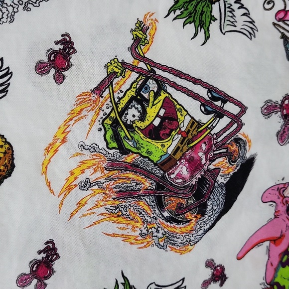 H&M x SpongeBob Squarepants Relaxed Fit Patterned Resort Shirt Size Large - Picture 9 of 13